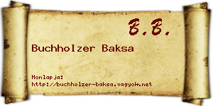 Buchholzer Baksa névjegykártya